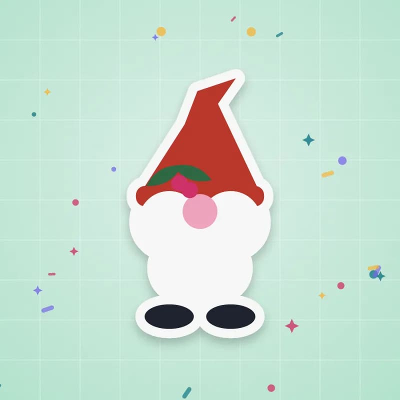 Christmas gnome with holly cut file preview