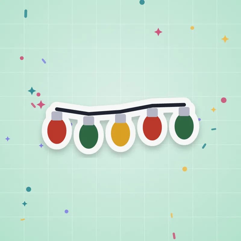String of Christmas lights cut file preview