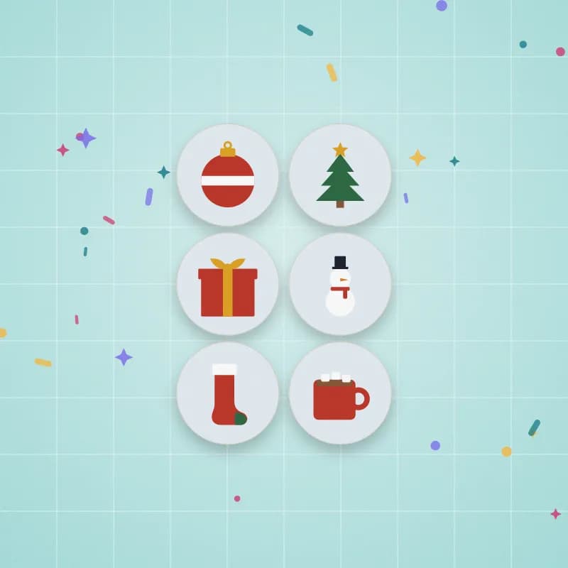 Holiday sticker sheet for Print Then Cut cut file preview