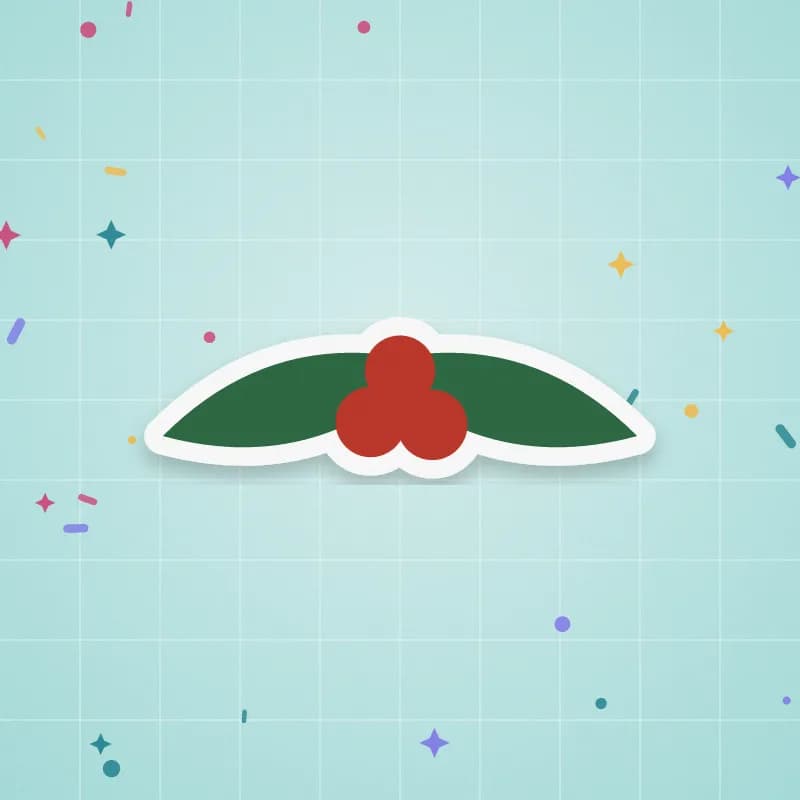 Holly sprig cut file preview