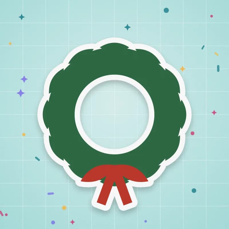 Wreath with bow cut file preview