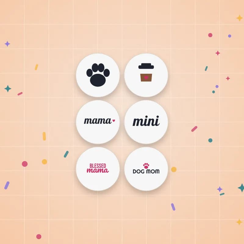 Mama sticker sheet for Print Then Cut cut file preview