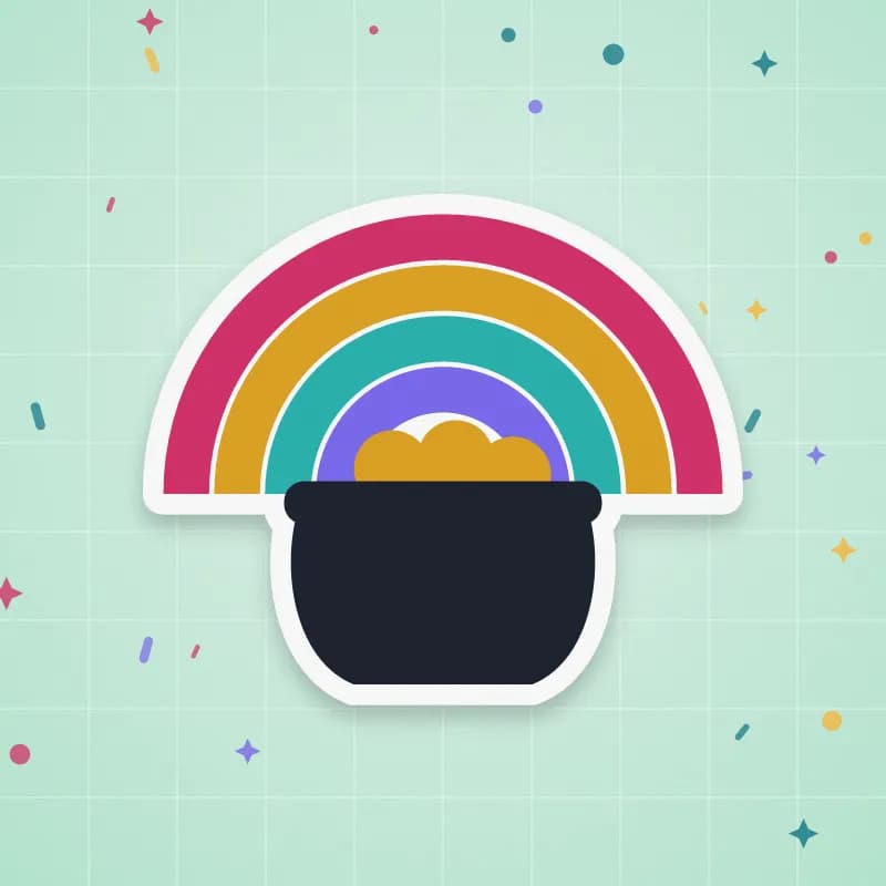 Rainbow with a pot of gold cut file preview