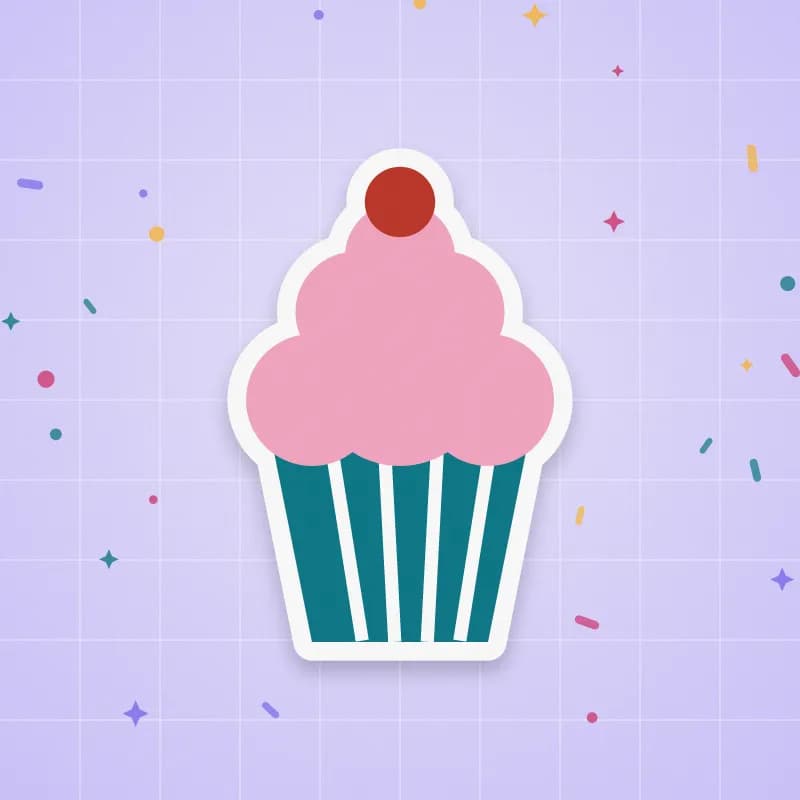 Cupcake with cherry cut file preview