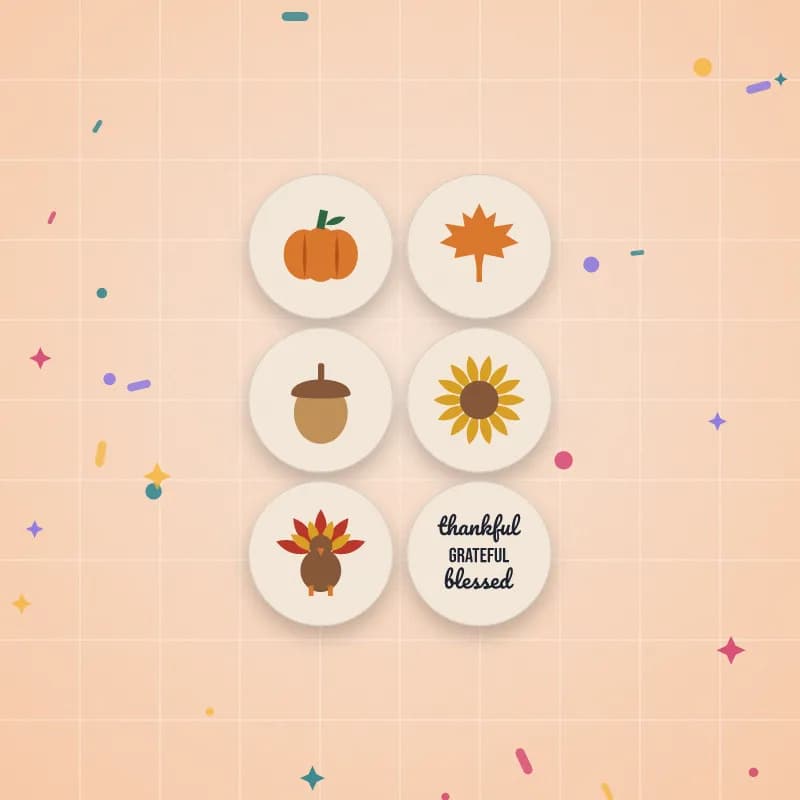 Fall sticker sheet for Print Then Cut cut file preview