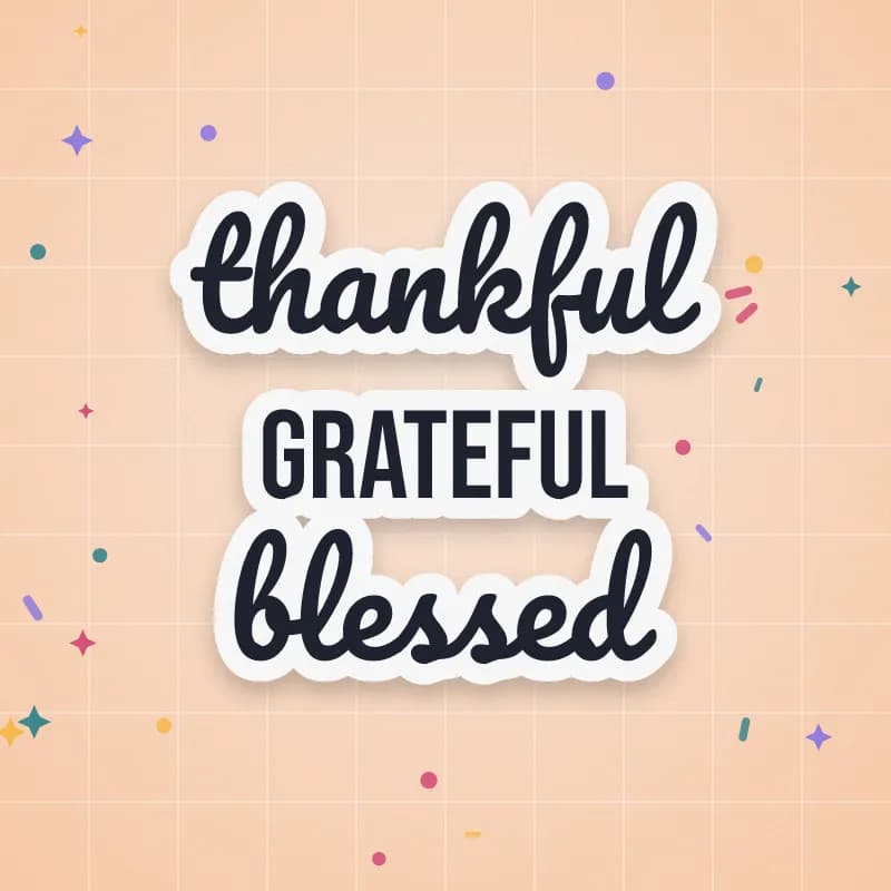 Thankful · Grateful · Blessed cut file preview