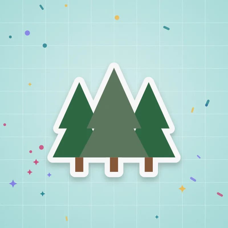 Three pine trees cut file preview