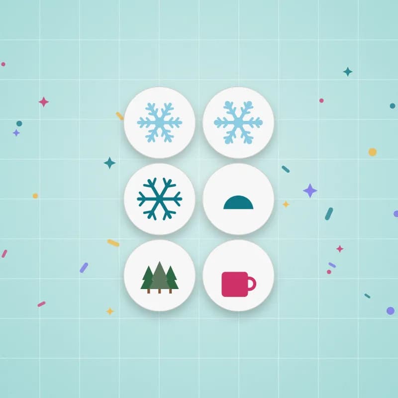Winter sticker sheet for Print Then Cut preview
