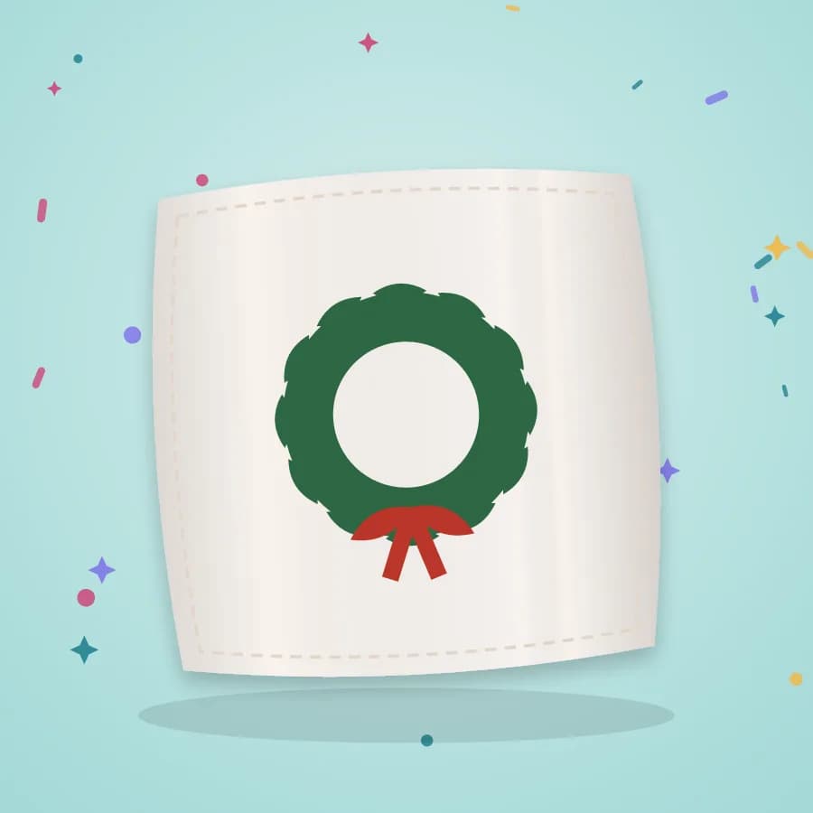 Pillow mockup made with the “Wreath” file