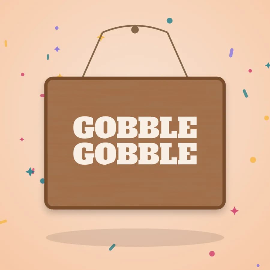Wood sign mockup made with the “Gobble Gobble” file