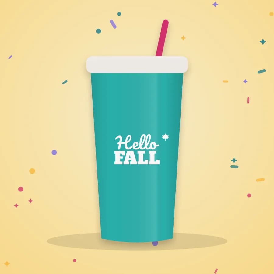 Tumbler mockup made with the “Hello Fall” file